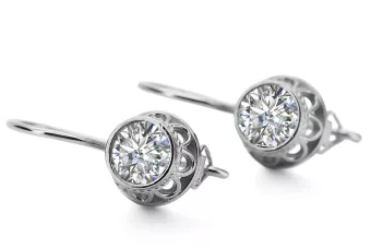 Обеци Винтидж крафт Циркон Стерлингово сребро 925 vec117s